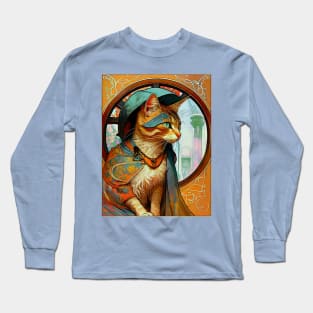 Renaissance Cat Art Nouveau Long Sleeve T-Shirt